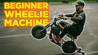 Wheelie School Learn with the EBOX Dragster Mini Bike  Wheelie Bar [upl. by Akimert]