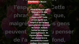 Alfred de Musset  Quoi quon en dise lamour cest lespérance shorts [upl. by Thorwald664]