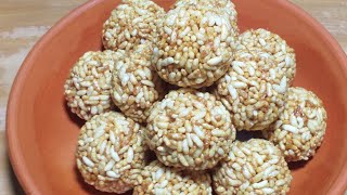 মোড়ির মোয়া Puffed rice laddoo Bangladeshi murir moa homemade recipe [upl. by Eirrahs]