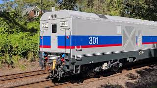 Metro North Railroad dual mode Siemens Locomotives east on Union Pacific  Webster MO 101824 [upl. by Katee659]