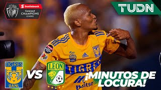 ¡MINUTOS DE LOCURA Dos goles en 4 minutos  Tigres 21 León  CONCACHAMPIONS 2023  Semis  TUDN [upl. by Assetnoc]