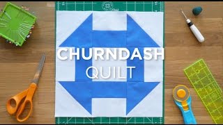 Make an Easy Churn Dash Quilt Block  Quilt Snips [upl. by Sinclare]