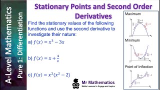 Stationary Points and Second Order Derivatives  Mr Mathematics [upl. by Aisor]