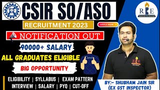 SO amp ASO Recruitment in CSIR 2023 Application Eligibility and Exam Detail Big Opportunity 🔥 [upl. by Dyana]