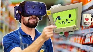 DONT POINT YOUR BANANA AT ME  Job Simulator HTC Vive Virtual Reality [upl. by Oirretna955]