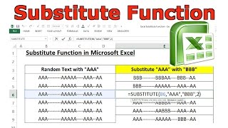 Substitute Function in Microsoft Excel [upl. by Jandel]