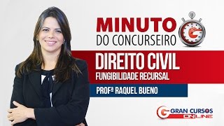 Minuto do Concurseiro  Direito Civil  Fungibilidade Recursal  Profª Raquel Bueno [upl. by Laurita]