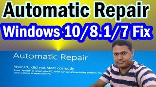 Automatic Repair Windows 10 Fix 100 in Hindi  Startup Repair Couldnt Repair Your Pc Fix in 2021 [upl. by Nevak]