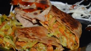 Veg Kathi Rolls Veg Chapathi Rolls  Spicy Chapathi Roll Recipe [upl. by Ydnahs]