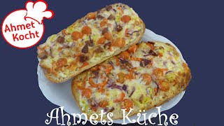 Rezept Flammkuchen Ciabatta  Ahmet Kocht  italienisch deutsch kochen  Folge 55 [upl. by Nirad]