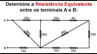 Resistência Equivalente da Associação Mista  Exemplo resolvido passo a passo [upl. by Reifnnej289]