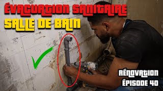 RÉALISER UNE ÉVACUATION SANITAIRE SALLE DE BAIN EN PVC POUR DOUCHE ET LAVABO  RÉNOVATION ÉPISODE 40 [upl. by Zigrang215]