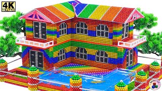 🔴TOP 1 DIY  How to make a 2storey house with a water wheel and a fish tank using magnetic balls 3 [upl. by Clarance336]