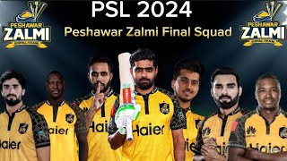 PSL 2024 Peshawar Zalmi almi squad  Pz Squad 2024  PSL 9 PZ Squad  Peshawar Zalmi 2024 [upl. by Hodge464]