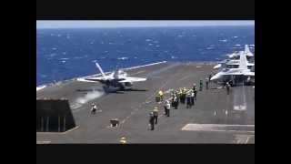 USS Nimitz  Flight Operations [upl. by Yadroc]