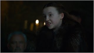 Game of Thrones S7E1  Lyanna Mormont shuts Robett Glover down [upl. by Syman680]