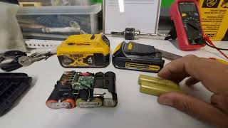 Recuperando Bateria Dewalt 20v com baterias de notebook [upl. by Yenalem603]