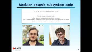 Nicolas Menicucci — Subsystem representations of bosonic codes with connections to the Zak basis [upl. by Lever]