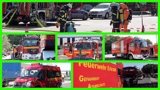 VOLLALARM FEUERWEHR ERKRATH  Werkfeuerwehr Henkel  Gefahrgutunfall  E [upl. by Bertha]