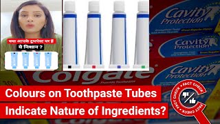 FACT CHECK Do Red Green Blue amp Black Markings on Toothpaste Tubes Indicate Nature of Ingredients [upl. by Idnar]