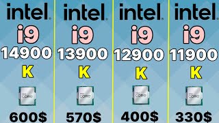 İ9 14900K VS I9 13900K VS I9 12900K VS I9 11900K VS I9 10900K HOW MUCH THE İMPROVEMENT BETWEEN GENS [upl. by Refeinnej]