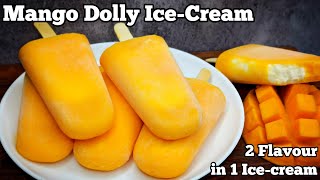 Delicious Homemade Mango Dolly Ice Cream  2 Flavors in 1 Bar Recipe [upl. by Deina]