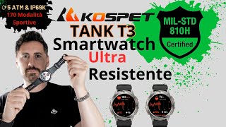 Smartwatch KOSPET TANK T3 Resistente [upl. by Alraep]