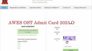 AWES APS OST ADMIT CARD 2023 Out TGT PGT PRT HALL TICKETaps admit card releasedaps hall ticket [upl. by Berni]