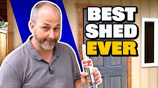 How To Build Your OWN Shed  Soffit Posts Trim Ramp amp Door Tutorial [upl. by Millan]