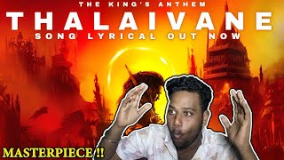 Thalaivane  Lyrical Video  masterpiece REACTION [upl. by Aeslek]