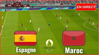 match Maroc vs Espagne en direct demi finale JO de Paris 2024 complet simulation Gameplay PC [upl. by Marie-Ann27]