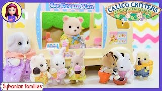 Sylvanian Families Calico Critters Ice Cream Van Polar Bear Unboxing Setup Silly Play Toys Kids [upl. by Wiener]