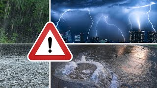 Wetter heute Unwetteralarm Dauerregen Gewitter und Überflutungen 01062024 [upl. by Alilahk]