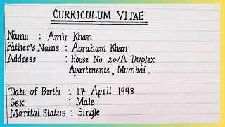 CV in English  Curriculum Vitae  How to write Curriculum Vitae  English [upl. by Draper]