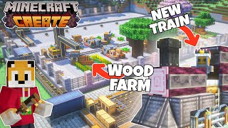 I built a HUGE TREE FARM Minecraft Create Mod [upl. by Neltiac]