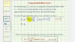 Trapezoid Rule Error  Numerical Integration Approximation [upl. by Sherlock]