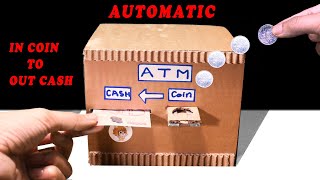 Coin ⮕ Cash  How to Make an Amazing ATM Machine That Converts Coins to Cash from Cardboard [upl. by Hanford]