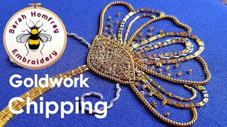 Bright Check Purl chips Goldwork embroidery for beginners flosstube video tutorial [upl. by Feliza423]