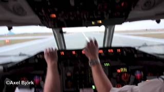 McDonnell Douglas MD82 Landing Cockpit view [upl. by Llevron712]