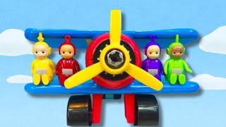 BUILDING an AIRPLANE with TOOLS and TELETUBBIES TOYS Learning Fun Compilation [upl. by Merrile820]