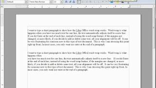 LibreOfficeWriter 4 Word Wrap [upl. by Ainwat]