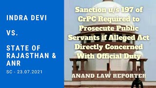 🎓Sanction for Prosecution of Public Servants Case 2021  S 197 of CrPC  Criminal Procedure  ALR [upl. by Aleinad]