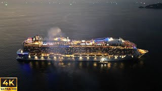 Spectrum of the Seas  Cruise Ship at night  Cinematic Drone 4k [upl. by Ula]