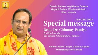 Special Message from Mississauga Canada  Resp Dr Chinmay Pandya  2023 [upl. by Elram]