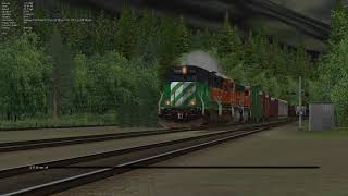 Open Rails BNSF Train through Skykomish WA [upl. by Blancha48]