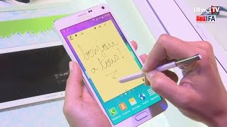 IFA 2014  coup doeil sur les Samsung Galaxy Note 4 et Galaxy Edge [upl. by Oreves906]