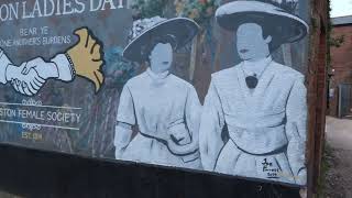 Neston Female Friendly Society Ladies Club mural painted in 2019 Neston Cheshire Wirral England [upl. by Arehahs252]