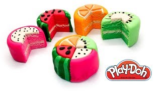 Dolls Food  How to Make Yummy Fruit Cakes Play Doh for Kids and Beginners DIY Toy Food for Dolls [upl. by Aerdnahc]