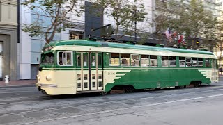 MuniF Line Streetcar 1006 Municipal Railway  Market St amp Grant Ave San Francisco California [upl. by Drucill]