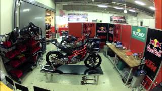 Timelapse video of Moto3 Factory KTM buildup [upl. by Chemar]